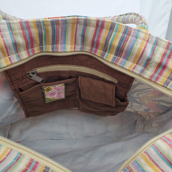 Vintage Karwan Hawaiian Butterfly Canvas beach Tote - XL - Picture 7 of 9